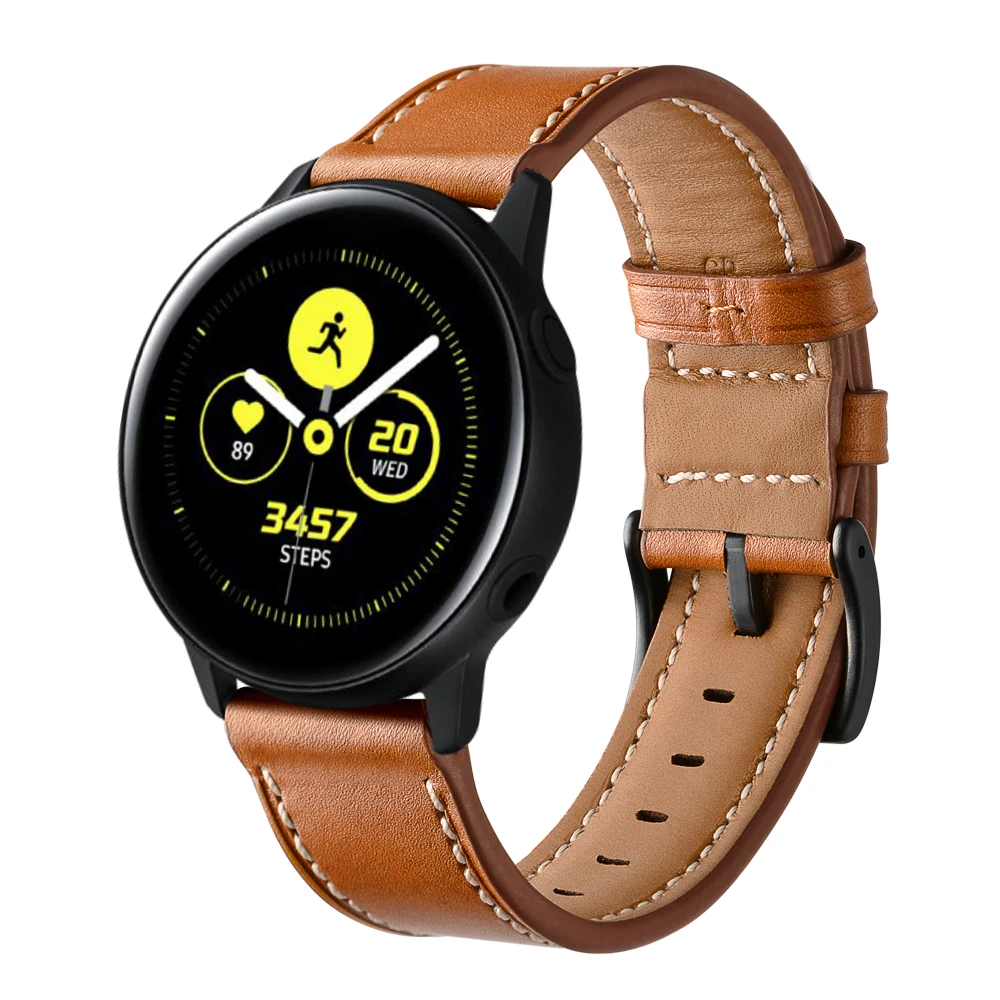 Кожаный ремешок для Samsung Galaxy Watch Active 2 44 мм 40 верхний слой из натуральной кожи