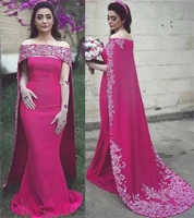 arabic aso ebi luxury mermaid prom dresses with long wrap lace beaded formal party evening marriage gown robe de soriee