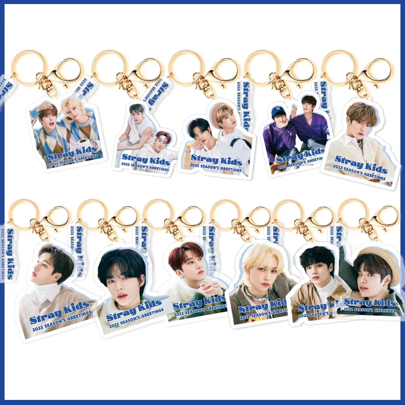 

Wholesale Kpop Stray Kids Acrylic Keychain New Album 2022 SEASON'S GREETINGS Key Chain Accessories Key Ring Cute Pendant Keyring
