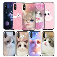 cute kawaii kitten cat silicone cover for xiaomi redmi 9 9t 9c 8 7 6 pro 9at 9a 8a 7a 6a s2 5 5a 4x plus phone case