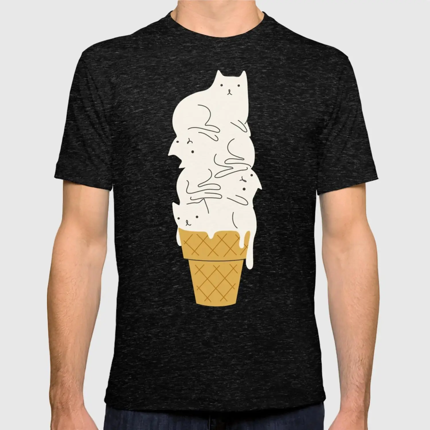 

2021 Harajuku Style T-shirt Men Women Cats Ice Cream T-Shirt By Ilovedoodle 3D Printed T-shirts Fashion Casual Tee Tops