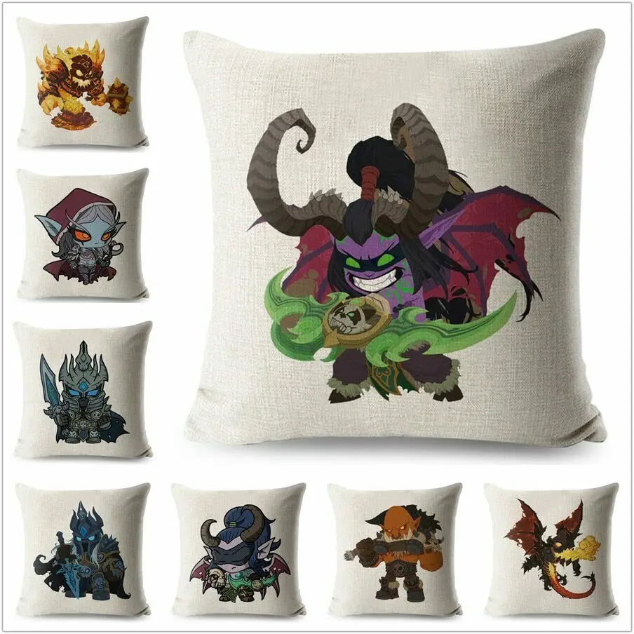 Милый чехол для подушки с персонажами из мультфильмов Boss Illidan Arthas дивана дома |