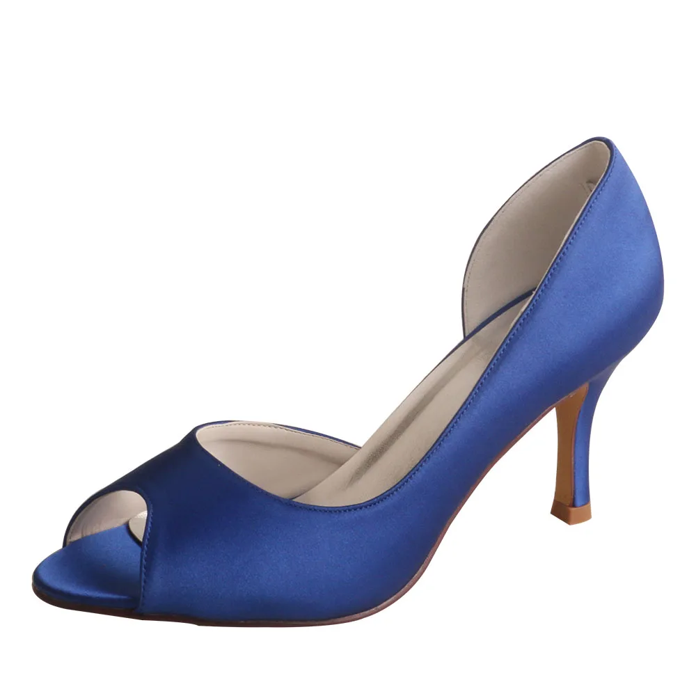 

Royal Blue Peep Toe Shoes for Women for Summer for Party 8CM Heel