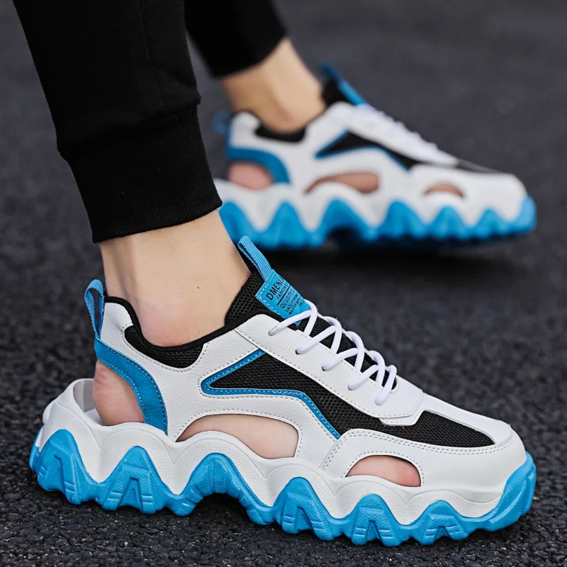 

2021 летние модные мужские сандалии с вырезами спортивная обувь удобные простые мягкие повседневные пляжные сандалии