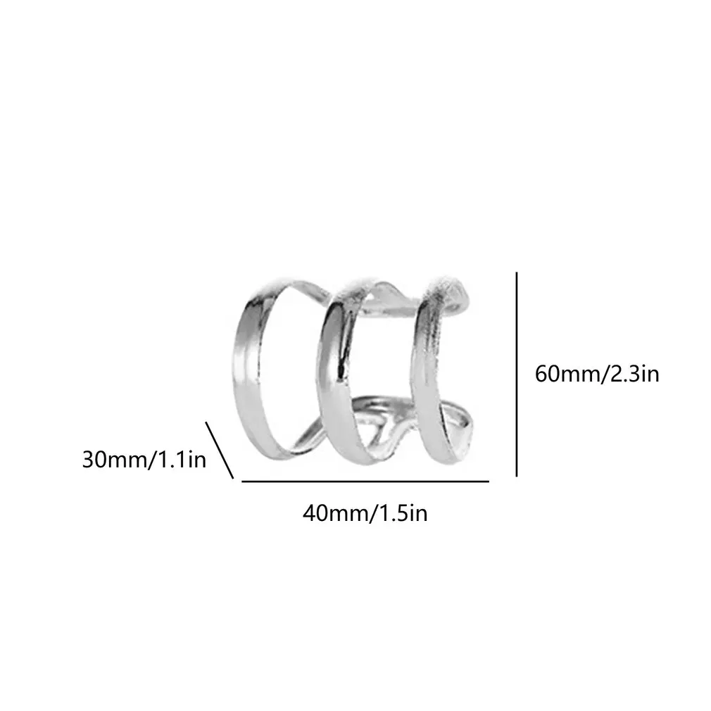 

Fashion Punk Style 6PCS Stainless Steel C-shaped Ear Clip Ear Cuff Fake Nose Ring Trend Earrings for Women Man Cartilage Earring