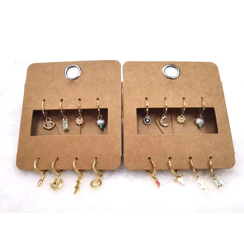 GEOMEE 8 шт. блестящие стразы Луны молния обруч Комплект сережек для женщин Мода