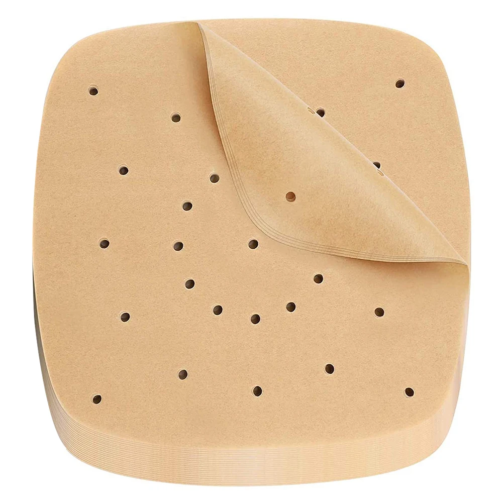 

Steaming Mat Paper Fryer Liner Paper Perforated Bake Parchment Square Non-Stick Liner Steaming Paper Frying Cooking Baking Paper