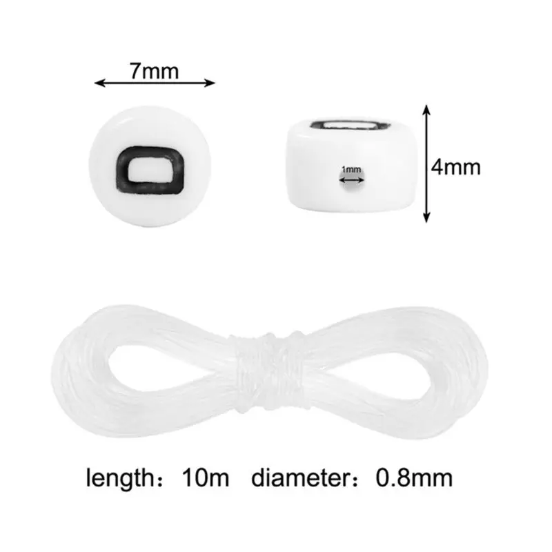 

1200PCS Acrylic Letter Beads White Round Letter Beads Bracelet Jewelry Making