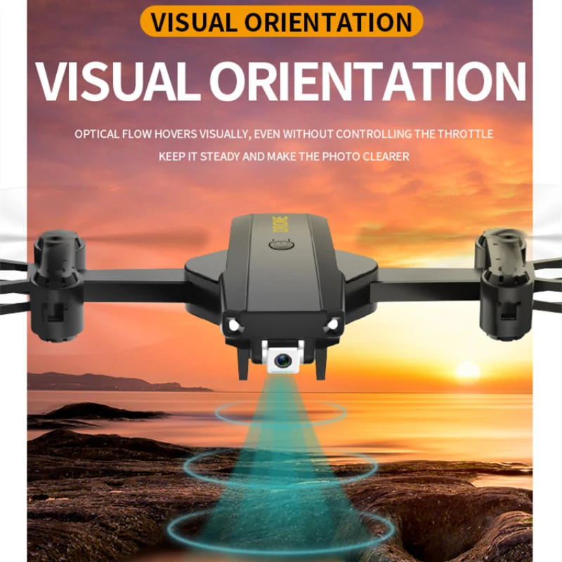 

Two Axis Four Blade Folding RC Drone 4K HD Dual Camera Optical Flow Fixed Height Hover WIFI FPV One Key Takeoff/Landing Aircraft