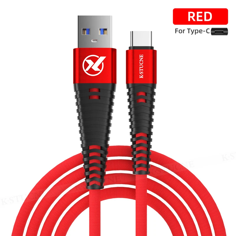 Кабель usb type-C для samsung Galaxy S10 S8 S9 Pius кабель для зарядки данных type-C USB-C для Xiaomi mi 9 mi 8 телефонный кабель USB C - Цвет: Красный