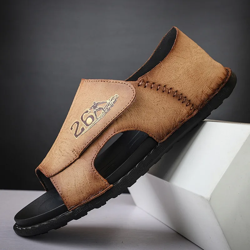 

Casual Men Shoes Breathable Men's Sandals Fashion Light Flat High Quality Outdoor New 2021 Handmade Wear-resistant Trend