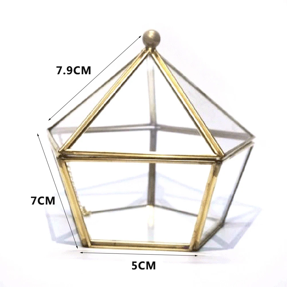 

Nordic Geometric Transparent Glass Flower Room Ring Box Wedding Jewelry Eternal Innovative Home Decoration Ornaments