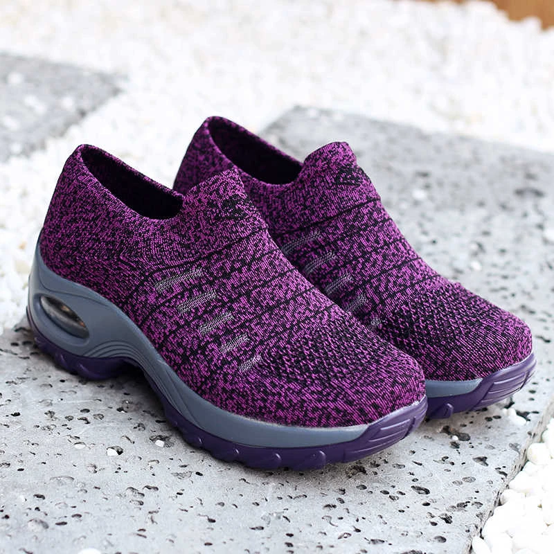 Женская спортивная обувь без шнуровки Ультра светильник Кроссовки на платформе