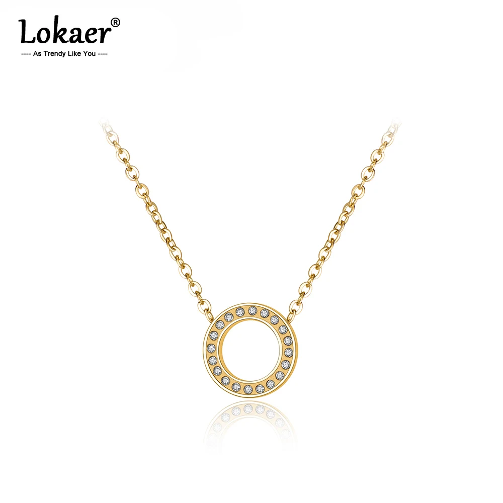 Lokaer классические Очаровательные Круглые ожерелья чокеры Стразы золотого цвета