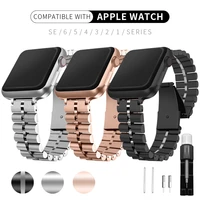 watch band compatible with apple watch 38mm 40mm 42mm 44mm metal stainless bands womenmen wristband apply to iwatch 6543se