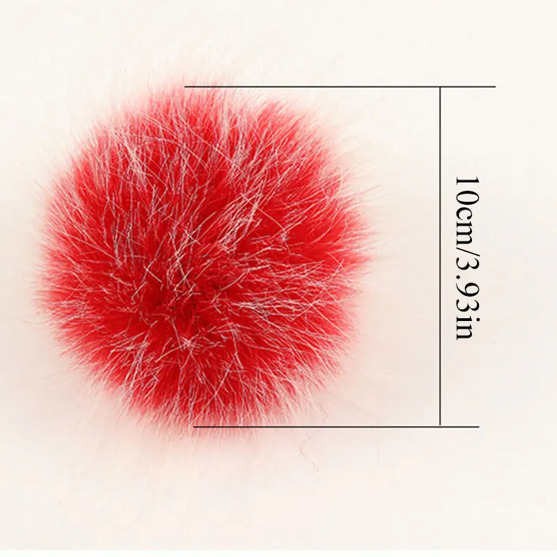 

10cm Faux Mink Fur PomPoms Ball with Loops/DIY Shoes Clothing Hat Keychain Materials Accessories/Jewelry Findings