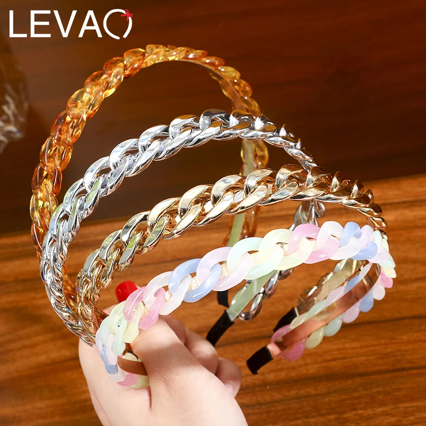 Levao акриловый материал металлическая головная повязка цветной серийный ободок
