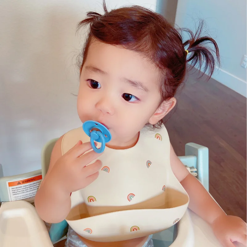 Нагрудник детский из мягкого силикона водонепроницаемый с милым рисунком | Мать