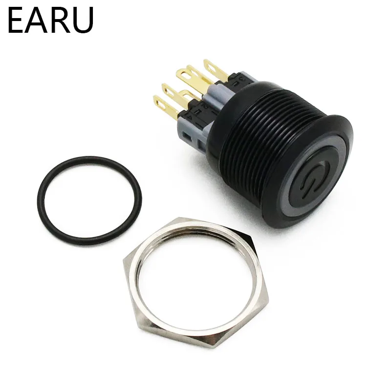 Водонепроницаемый металлический кнопочный высветодиодный ель 22 мм