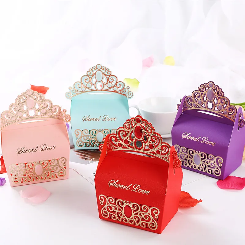 1 шт. Подарочная коробка для конфет из крафт бумаги подарочные сумки в виде короны