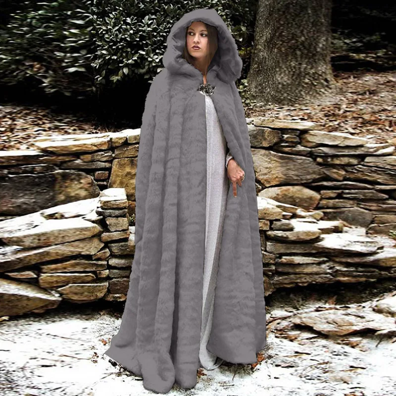 Женская зимняя фланелевая Длинная накидка бархатная верхняя одежда пальто с