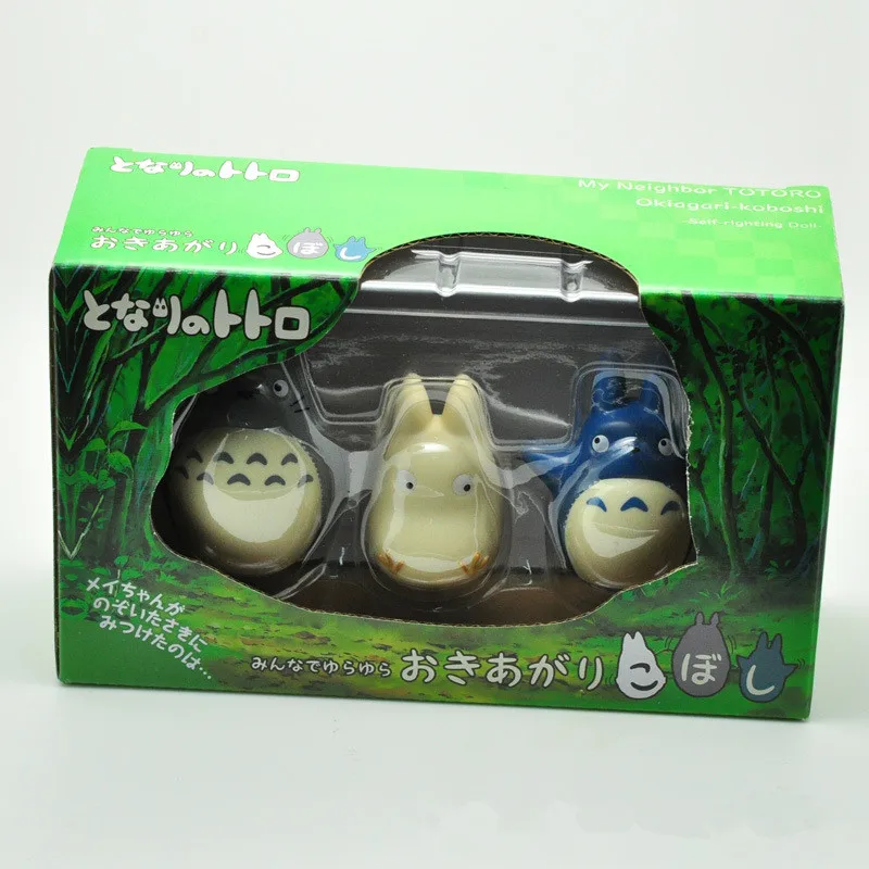 

3pcs/set Cute Japanese Anime Action Figure White Totoro Tumbler Ver PVC Collectible Model Toys Home Decoration Doll Gift 5~7cm