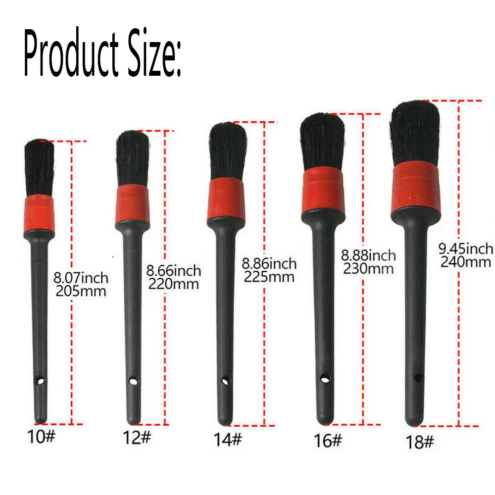 5 Piece Car Detailing Brush Set - Auto Cleaning Tools for Dashboard and Air Vents - Car Wash Accessories image 5