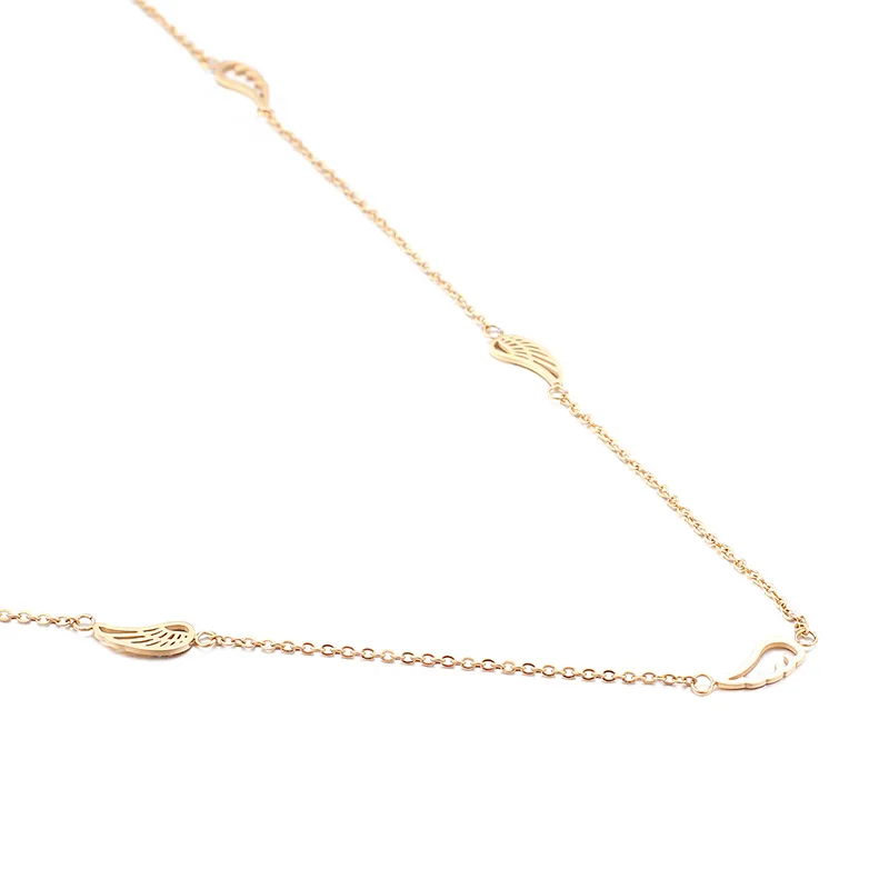 Ожерелье женское из нержавеющей стали с золотыми крыльями | Украшения и