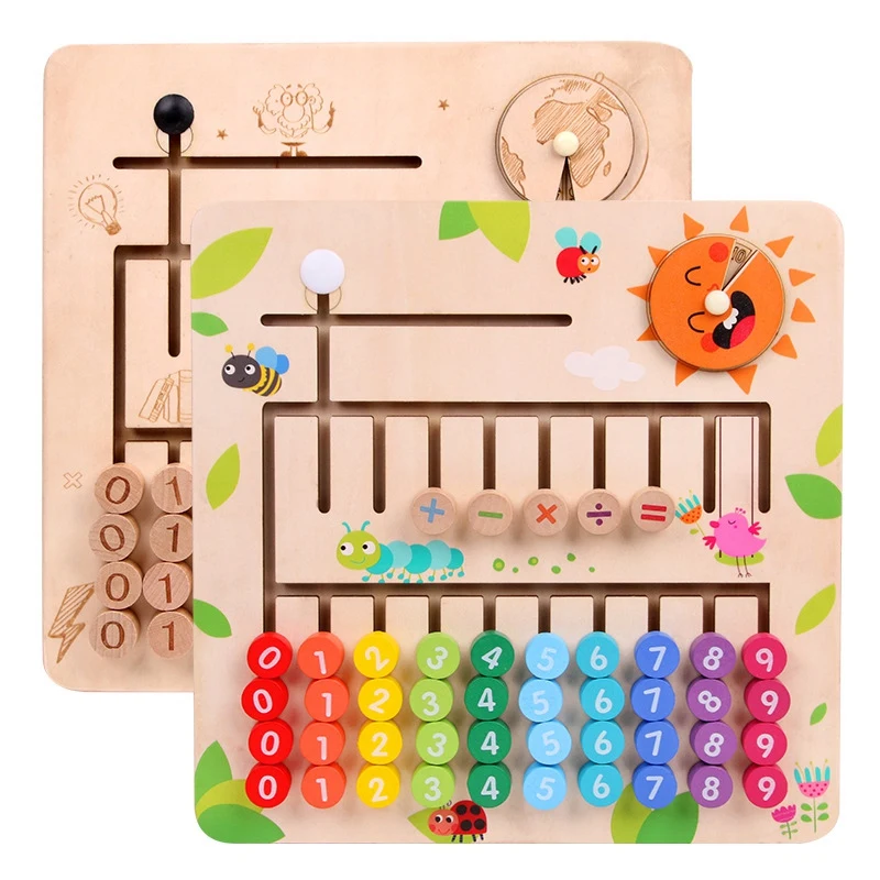 

Wooden Toys Digital Computing Toys Kids Education Toys Mathematic Skills and Color Teaching Toys