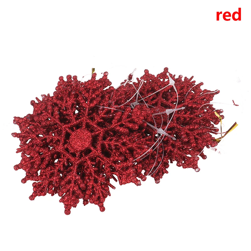 red 12 шт./компл. к требованиям заказчика; сверкающие; блестящая Снежинка рождественские украшения для рождественской елки вешалка гирлянда для изготовления украшений - Цвет: red