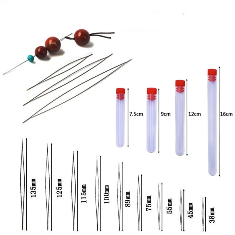 1/5Pcs Central Opening Curved Beading Needles Stainless Tools Pins for bead Threading String Cord Easy Handmade Jewelry Making | Украшения
