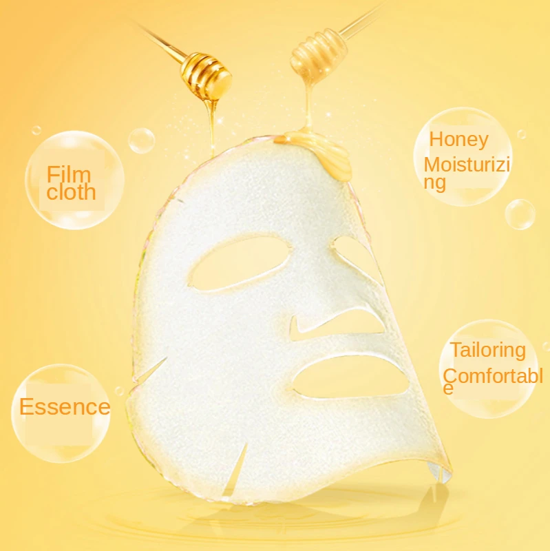 

5PCS Honey Face Mask Moisturizing Mask Oil-control Whitening Wrapped Sheet Honey Mask Brighten Skin Facial Skin Care