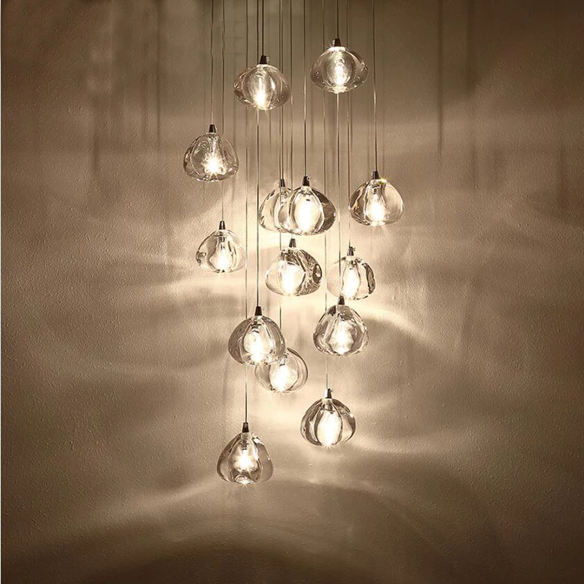 Хит продаж Современная хрустальная люстра прозрачная стеклянная лампа в форме