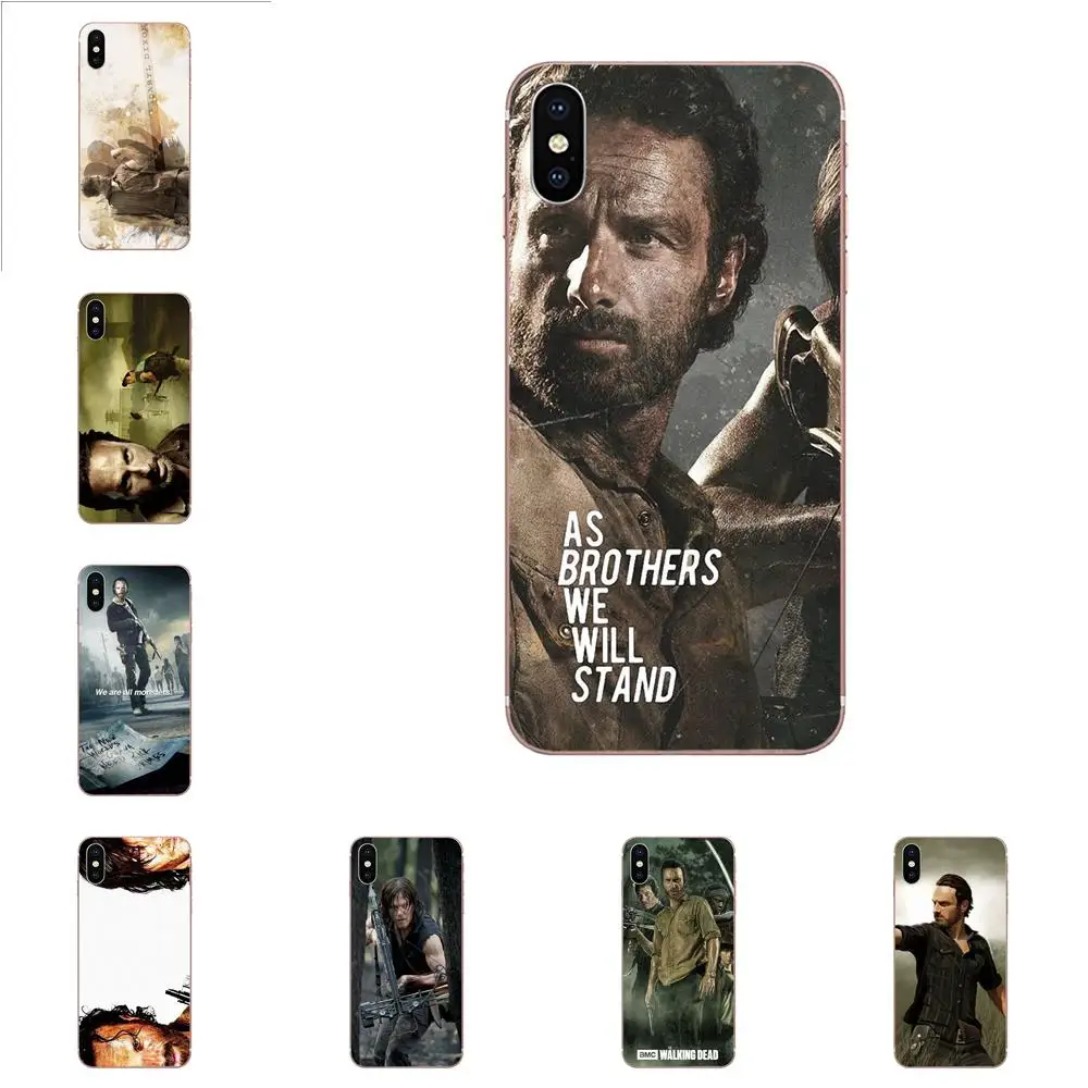 Рик Граймс дерил Диксон The Walking Dead для Apple iPhone 4 4s 5 5C 5S SE 6 6S 7 8 Plus X XS Max XR мягкий TPU