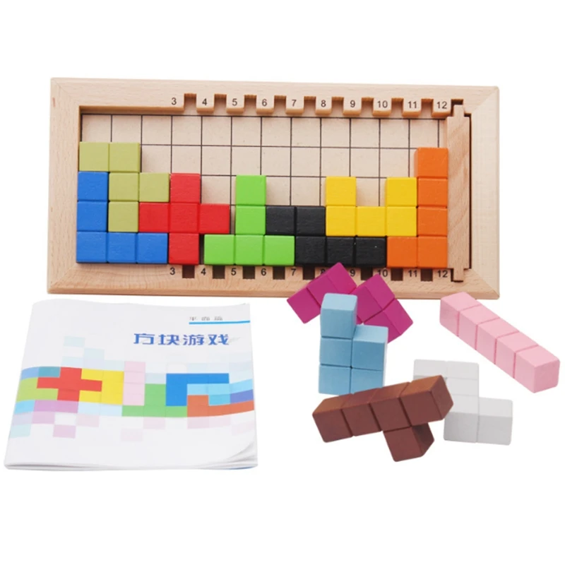 

Colorful Wooden Tangram Tetris Game Brain Teaser Puzzle Toys Baby Preschool Magination Early Educational Kids Toy