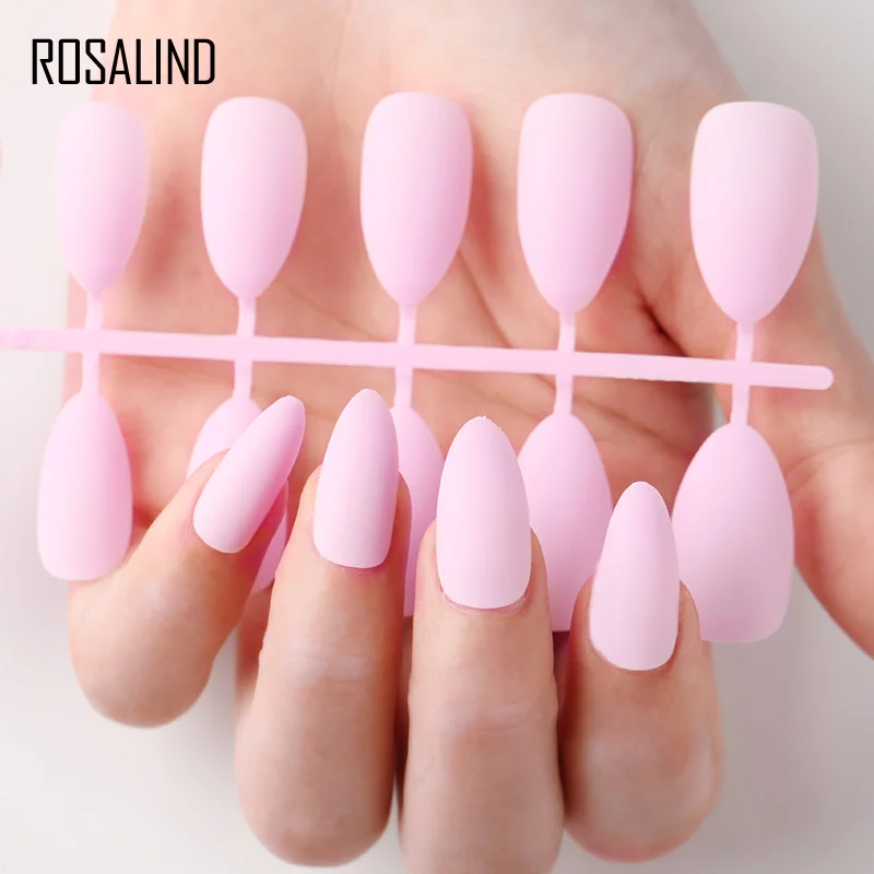 N5284-03 ROSALIND поддельные ногти матовые накладные ногти 24 шт Съемные советы для наращивания ногтей Маникюр Искусство нажмите на поддельные накладные ногти - Цвет: N5284-03