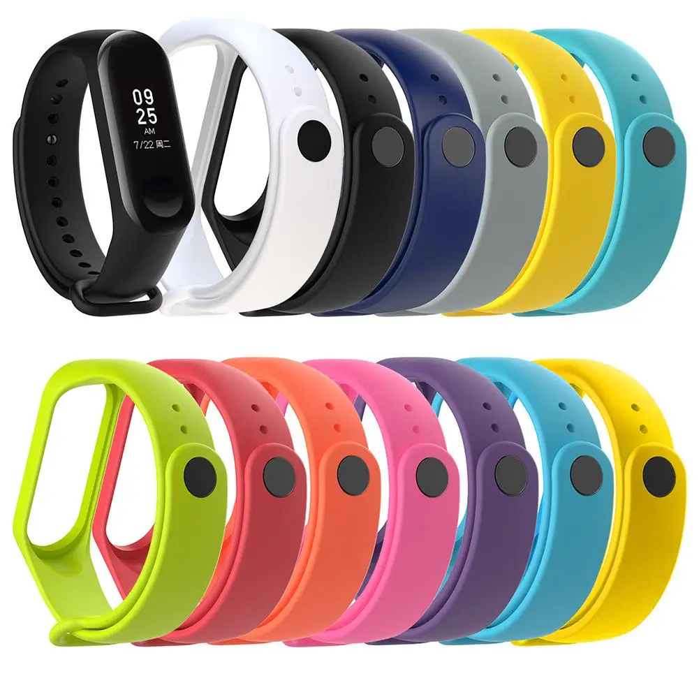 

Hot Sale Soft Silicone Solid Color Replacement Smart Bracelet Watch Band for Xiao mi 3/4
