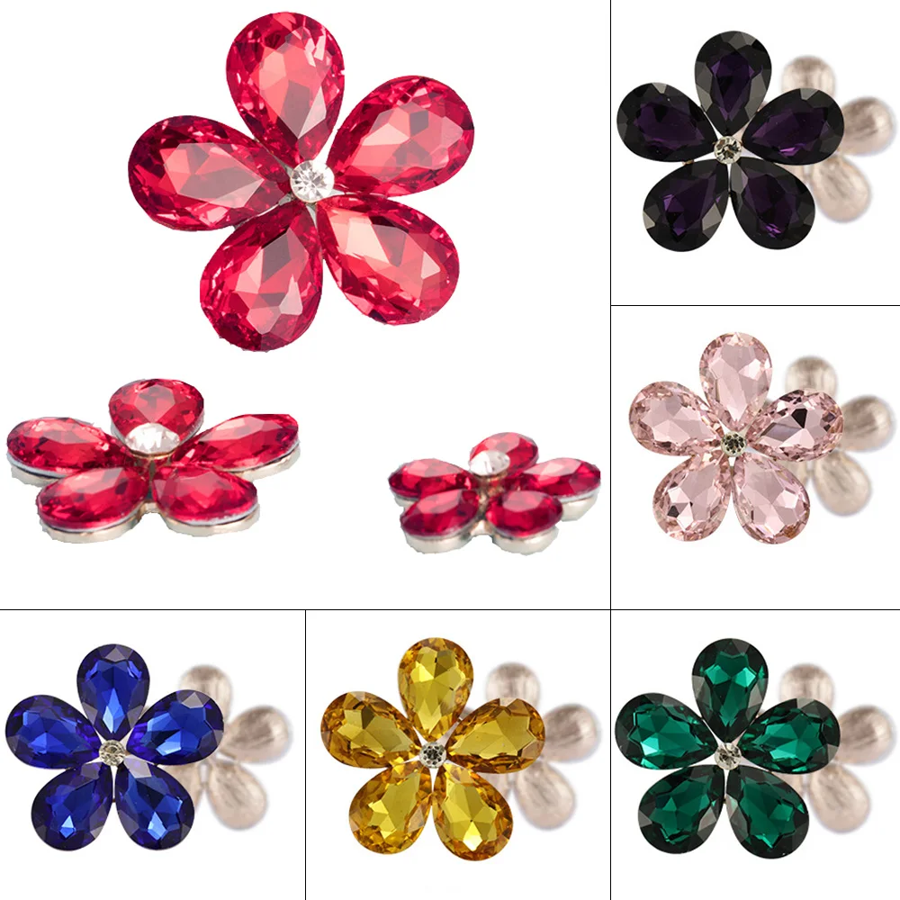 

Аппликация Стразы с цветами, 21 мм, 30 мм, основа из цинкового сплава с блестками, аксессуары для одежды, драгоценные камни, 10 шт.