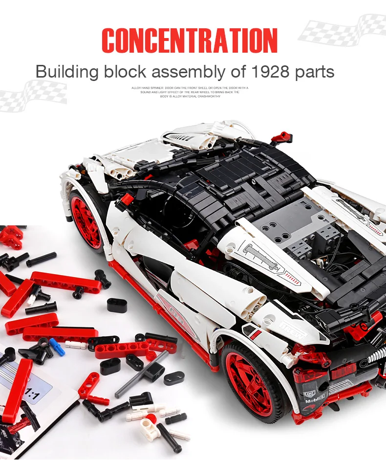 Yeshin 20087 DHL Technic автомобиль совместим с MOC-16915 супер комплект гоночных автомобилей детские строительные блоки кирпичи приложение игрушечные машинки RC