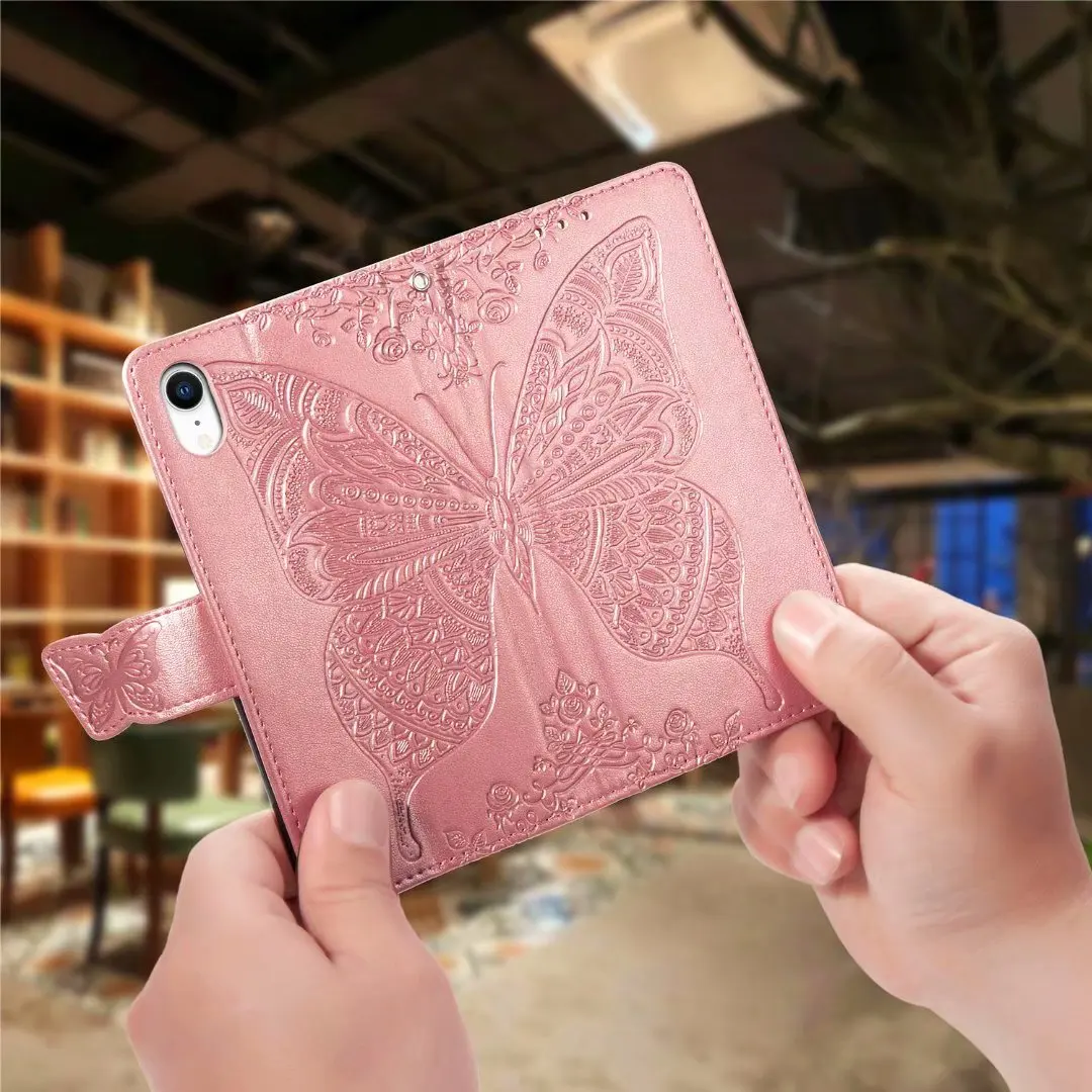 Кожаный чехол для телефона с узором бабочки iPhone 6 6S Plus 7 8 11 Pro Max подставка Apple X XS