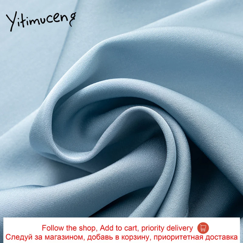 

Yitimuceng Bow Tie BlueShirt and Blouse Chiffon Women Long Sleeve Office Lady Top Elegant Fashion Casual Button Up Shirts Spring