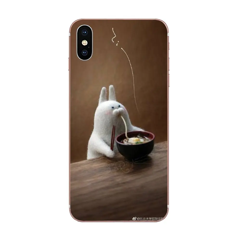 For Samsung Galaxy Note 5 8 9 S3 S4 S5 S6 S7 S8 S9 S10 5G mini Edge Plus Lite Soft TPU Cover Cases Cute White Bunny Rabbit | Мобильные
