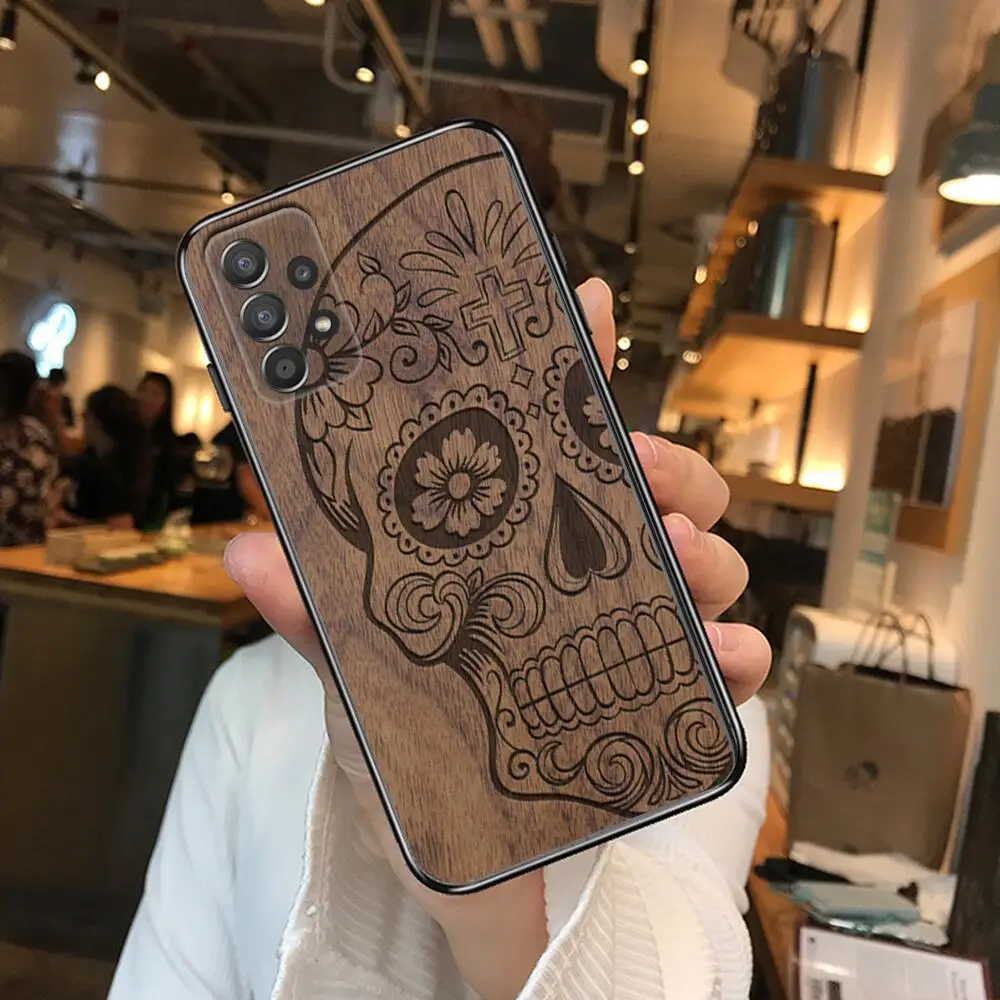 Natural wood texture pattern Phone Case Hull For Samsung Galaxy A70 A50 A51 A71 A52 A40 A30 A31 A90 A20E 5G S Black Shell Art Ce