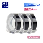 3 рулонаЛот, 20 цветов, 9 мм, 3D тиснение, этикеточная лента, совместимый с Dymo 1610 12965, ручная этикетка, принтер для Motex E101