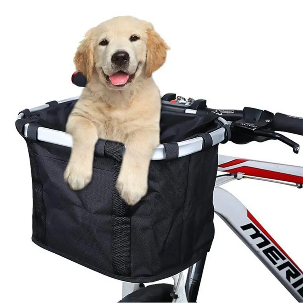

Bicycle Basket Pouch MTB Bike Bags Bicycle Front Bag Pet Carrier Cycling Top Tube Frame Front Carrier Bag Aluminum Alloy