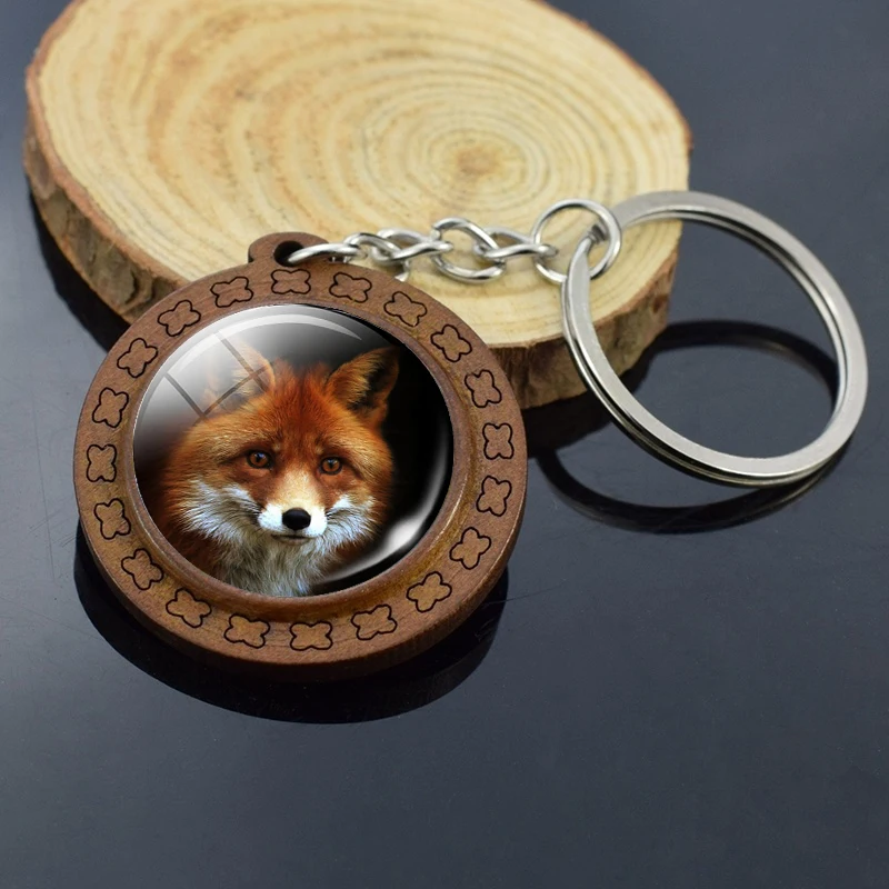 Деревянный брелок для ключей с изображением лисы деревянные брелки милой