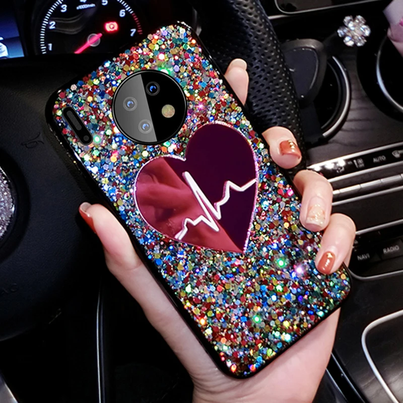 Блестящий чехол с блестками для телефона Huawei Nova 2s 3 3i 4e 5 5i Pro 3D Mate 20 Lite 10 30