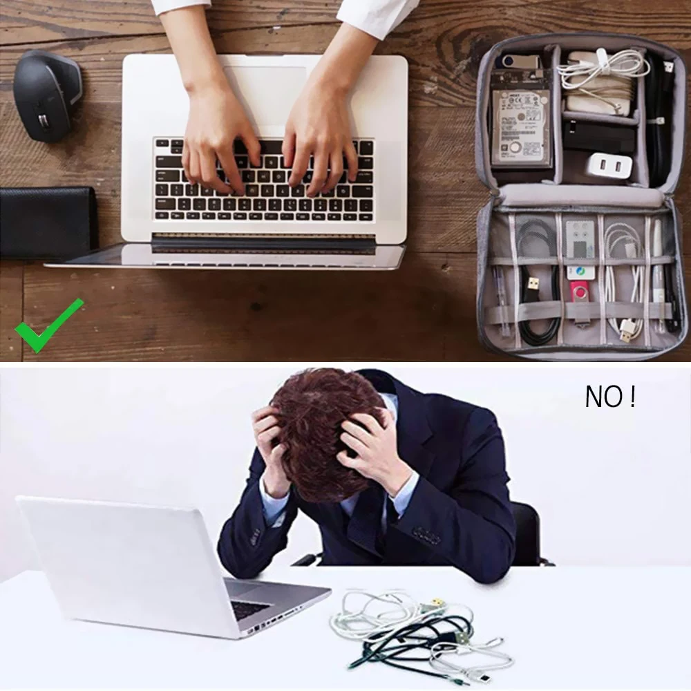 

Portable Cable Digital Storage Bags Organizer USB Gadgets Wires Charger Power Battery Zipper Cosmetic Bag Case Accessories