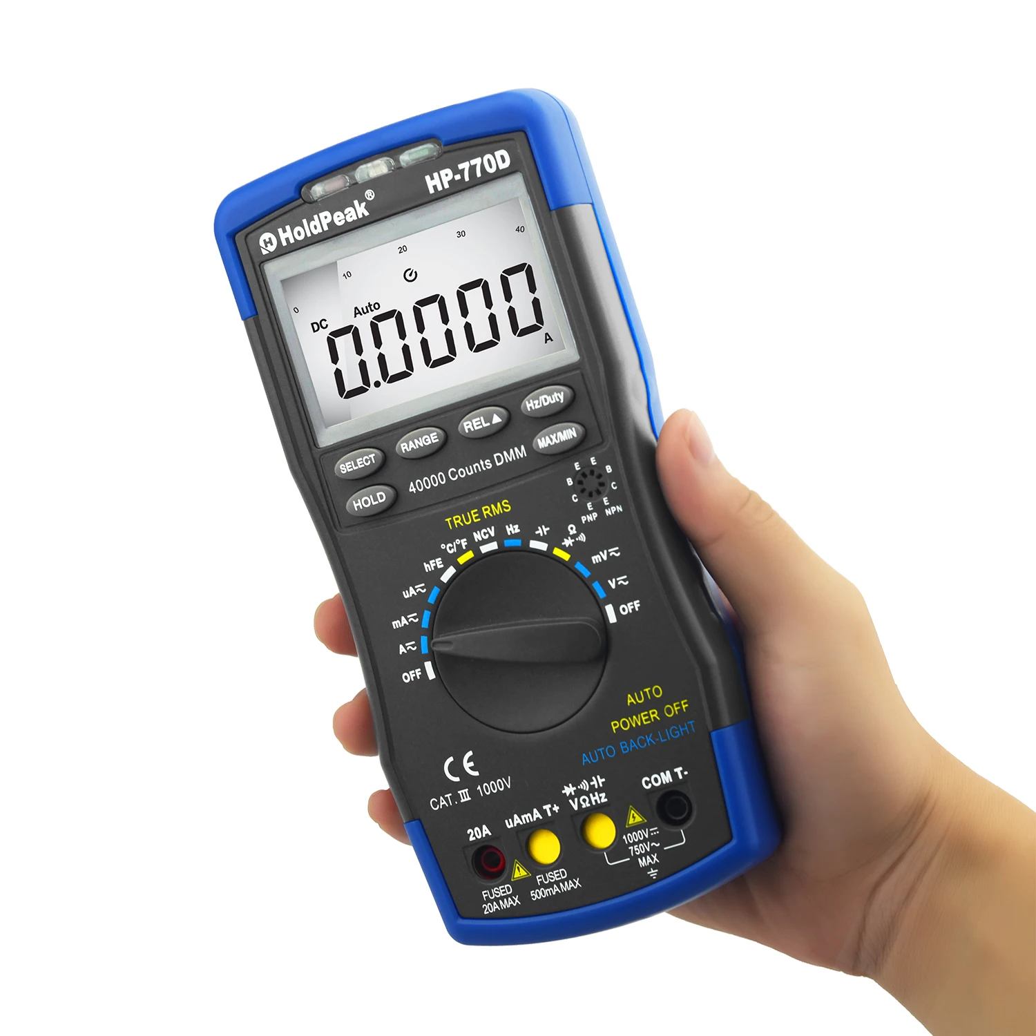 HoldPeak HP 770D True RMS цифровой мультиметр Авто Диапазон Multimetro 40000 отсчетов измерения Ом