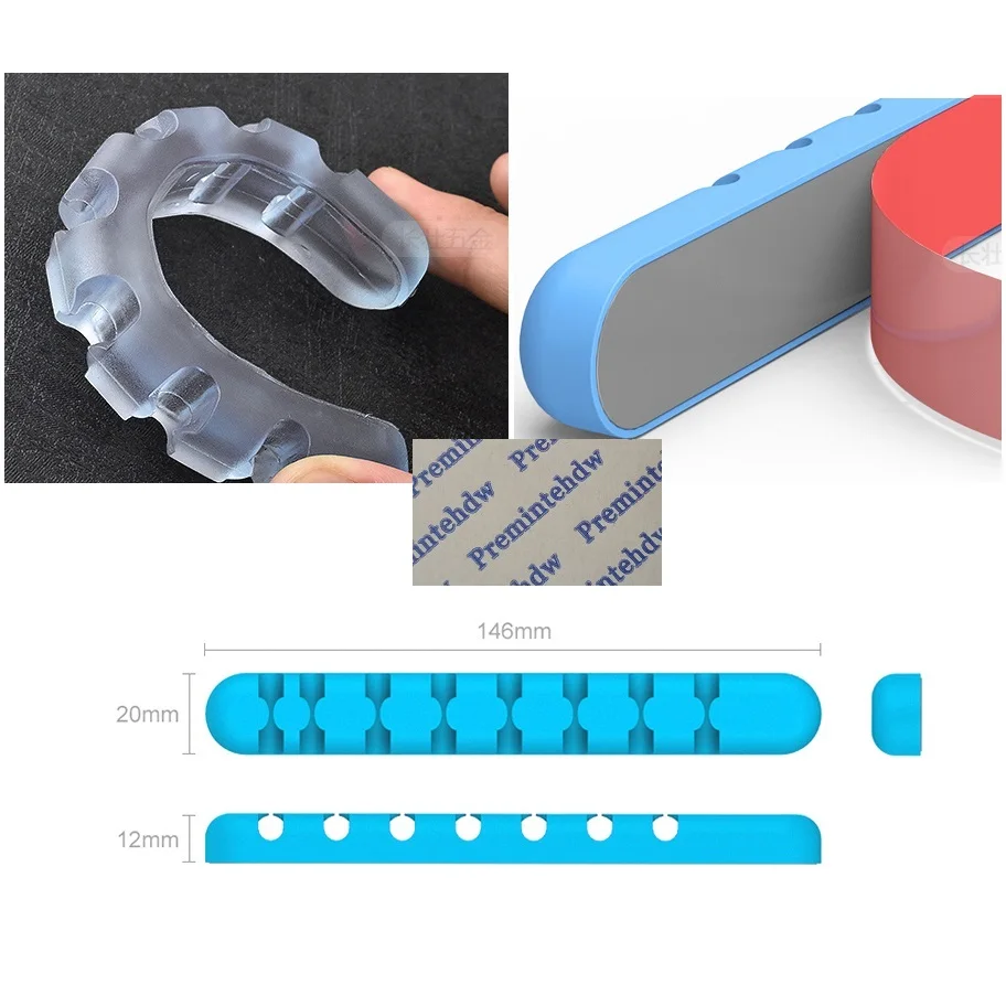 5 шт. Настольный приклеивающийся силиконовый кабель клипса орангизер USB ПК